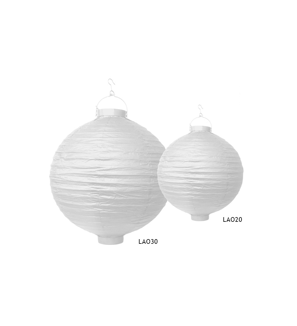 Biely lampión - 20 cm