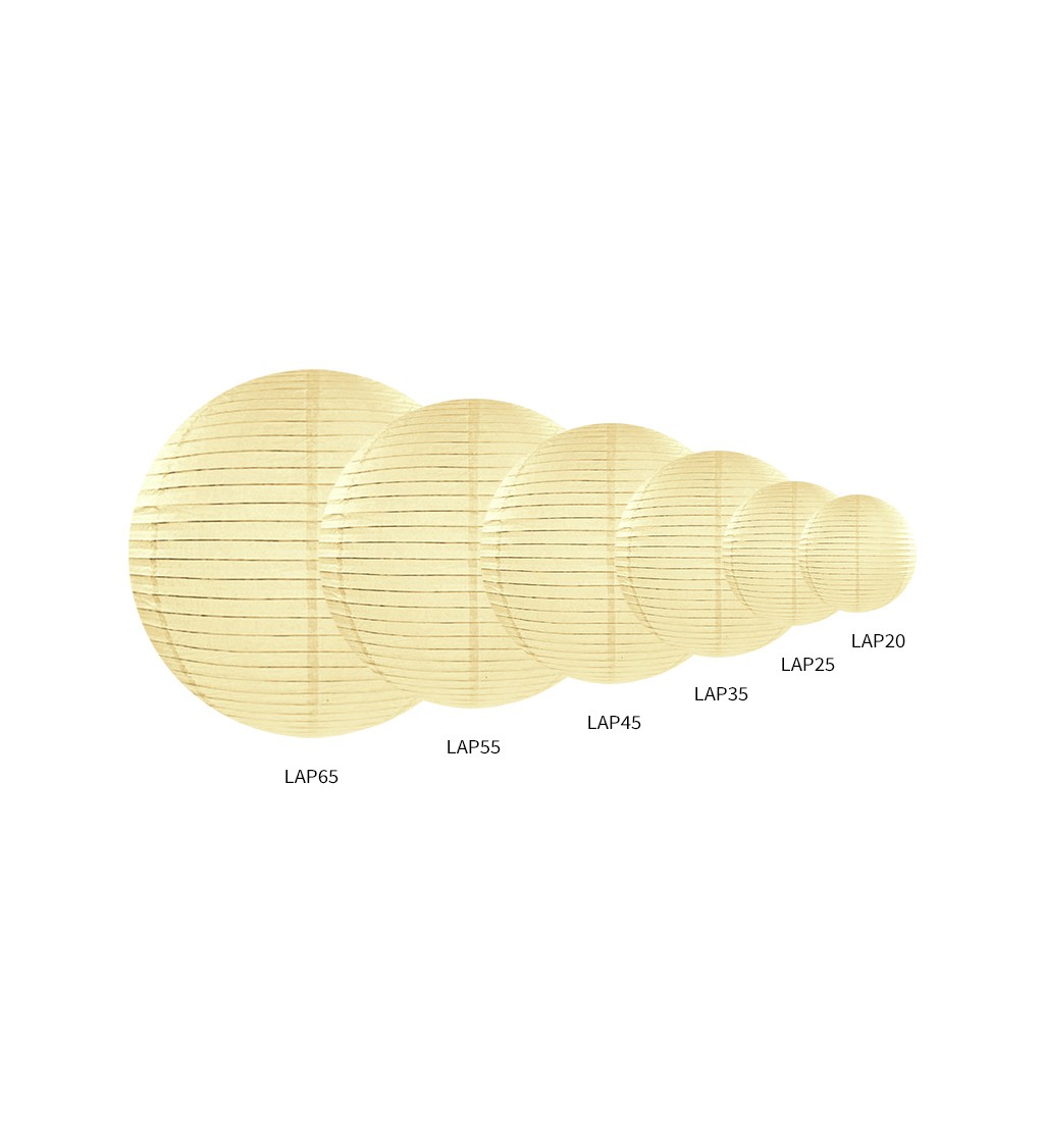 Krémový lampión - guľa 20 cm