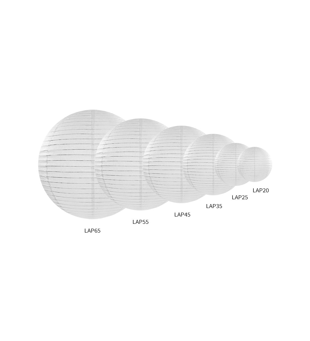 Biely lampión - guľa 45 cm