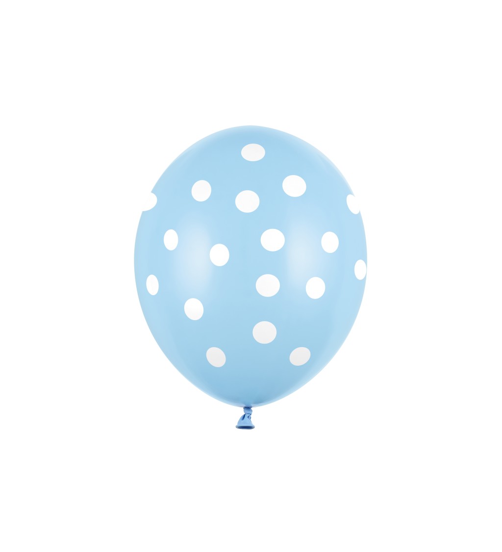 Latexové balóniky strong pastelové biele bodky 30 cm 6 ks