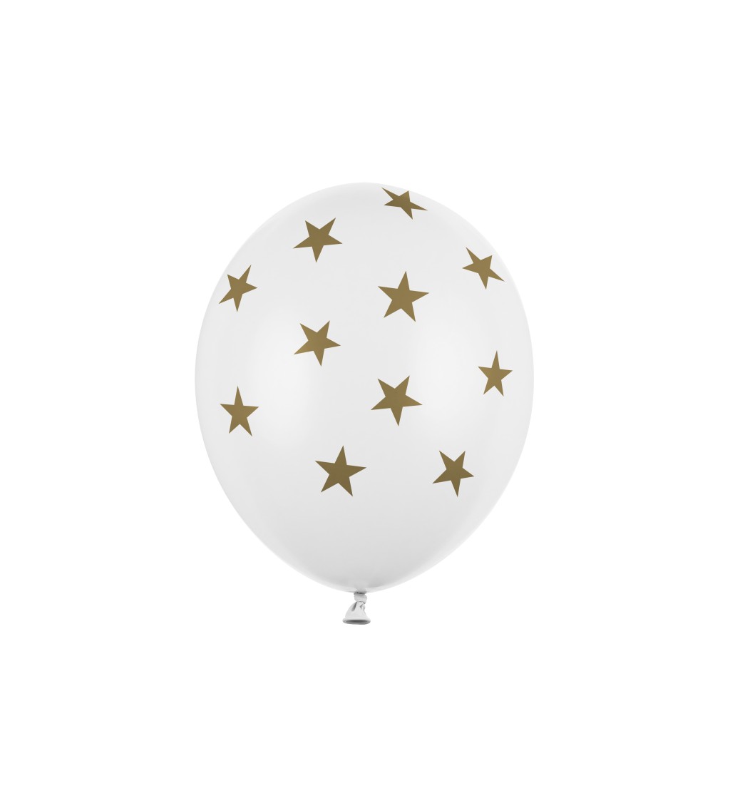 Latexové balóniky strong pastelové zlaté hviezdy 30 cm 6 ks