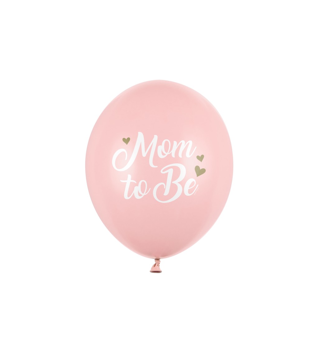 Latexové balóniky strong pastelové Mom to be ružové 6 ks
