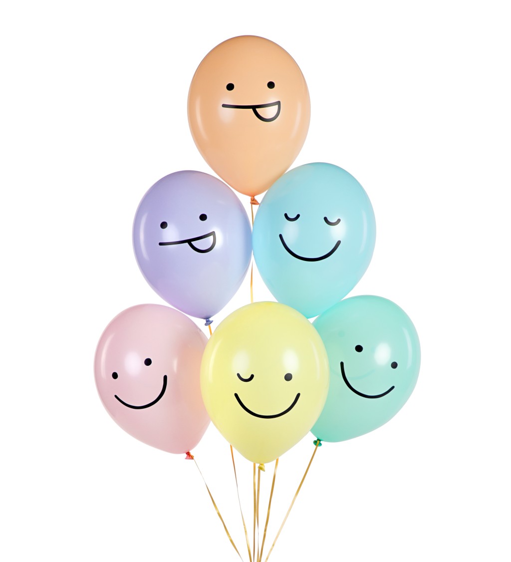 Latexová sada Strong pastelová smajlíková mix 6 ks
