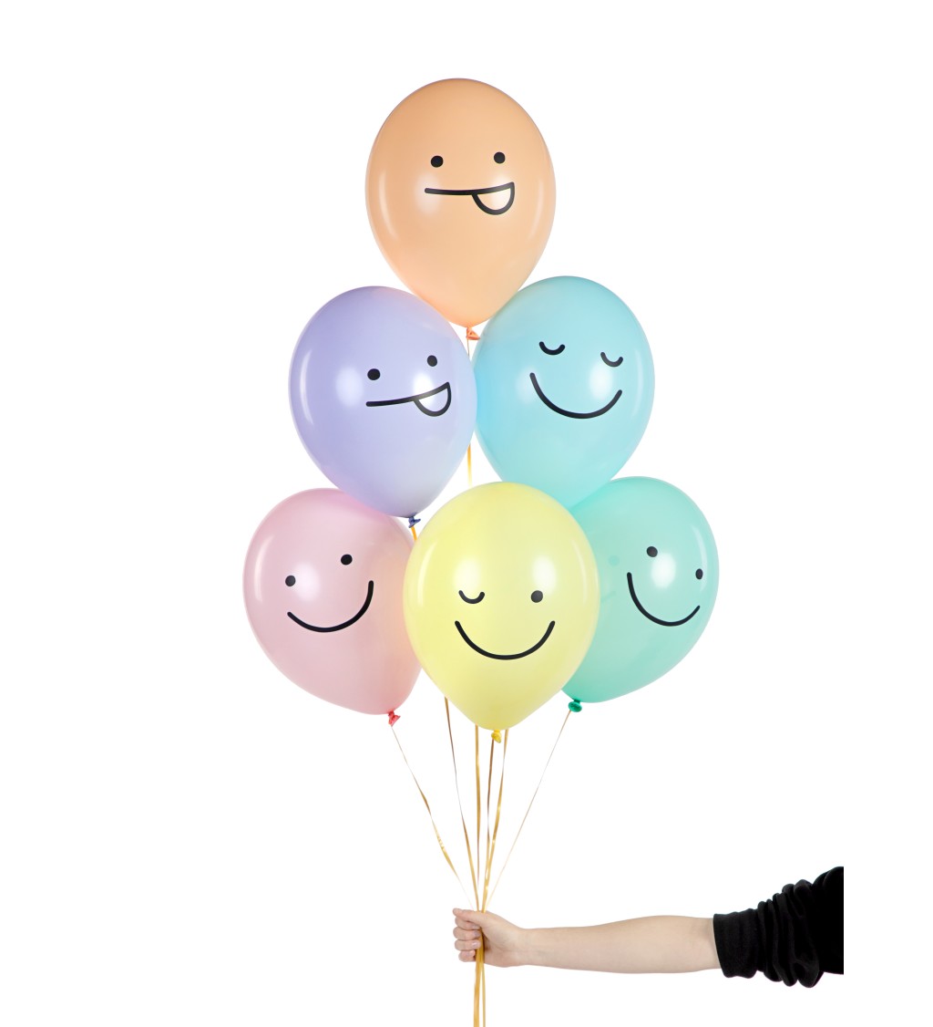 Latexová sada Strong pastelová smajlíková mix 6 ks