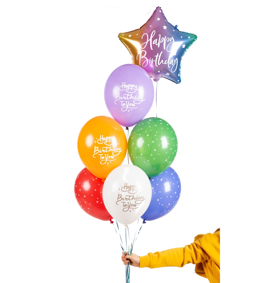 Latexová sada strong pastelová mix Happy Birthday mix 6 ks