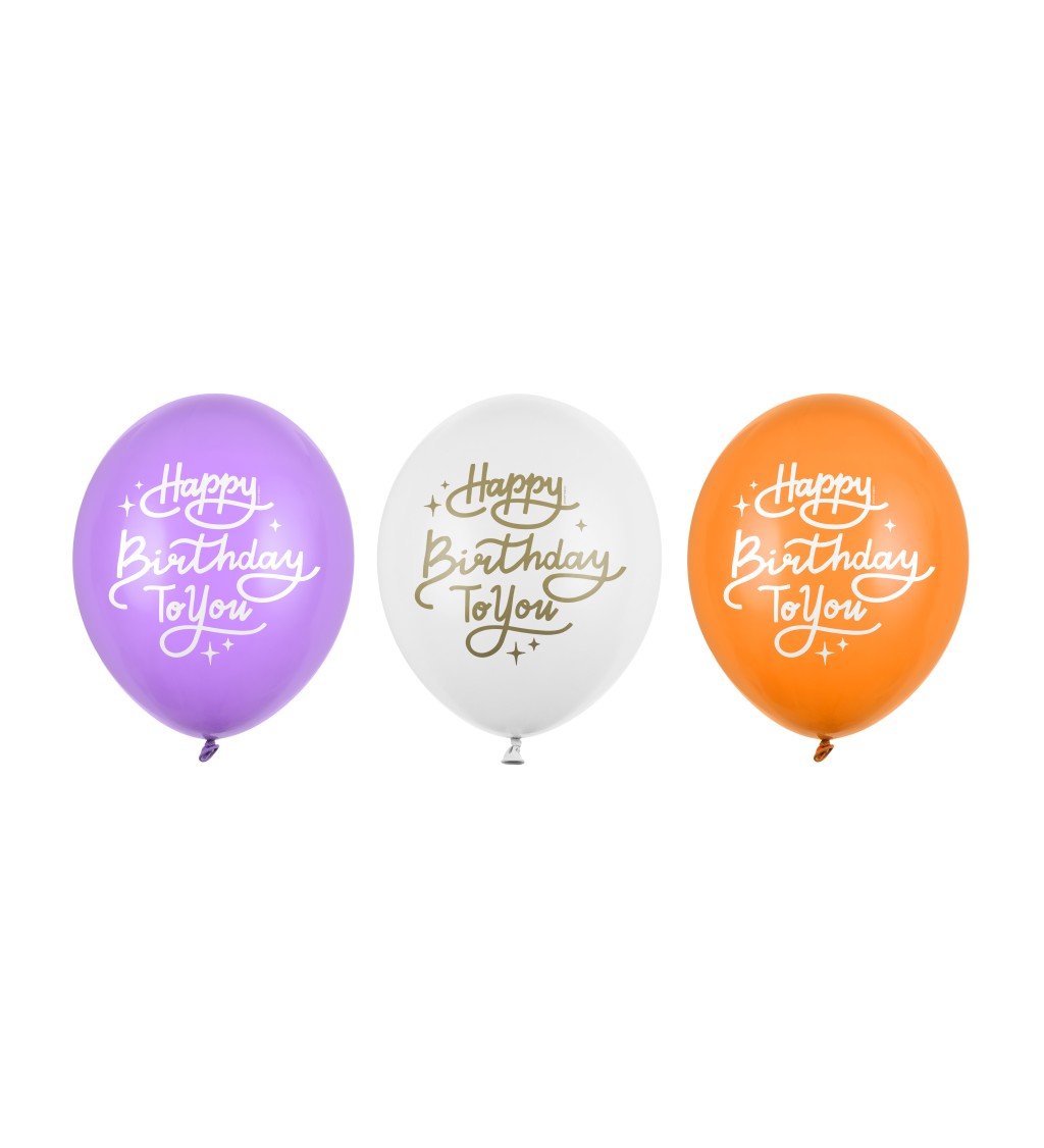 Latexová sada strong pastelová mix Happy Birthday mix 6 ks