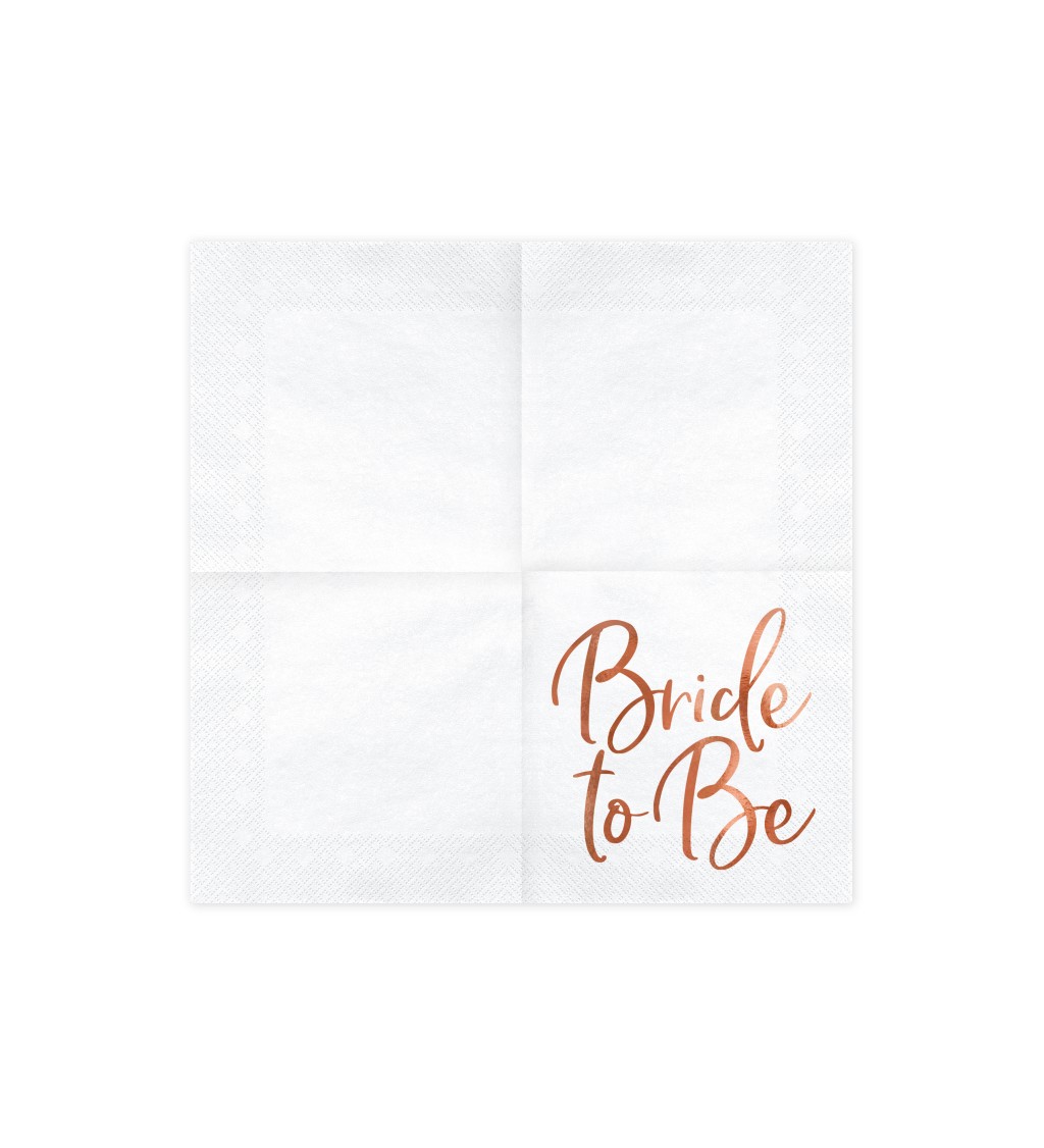Papierové servítky Bride to be - rose gold