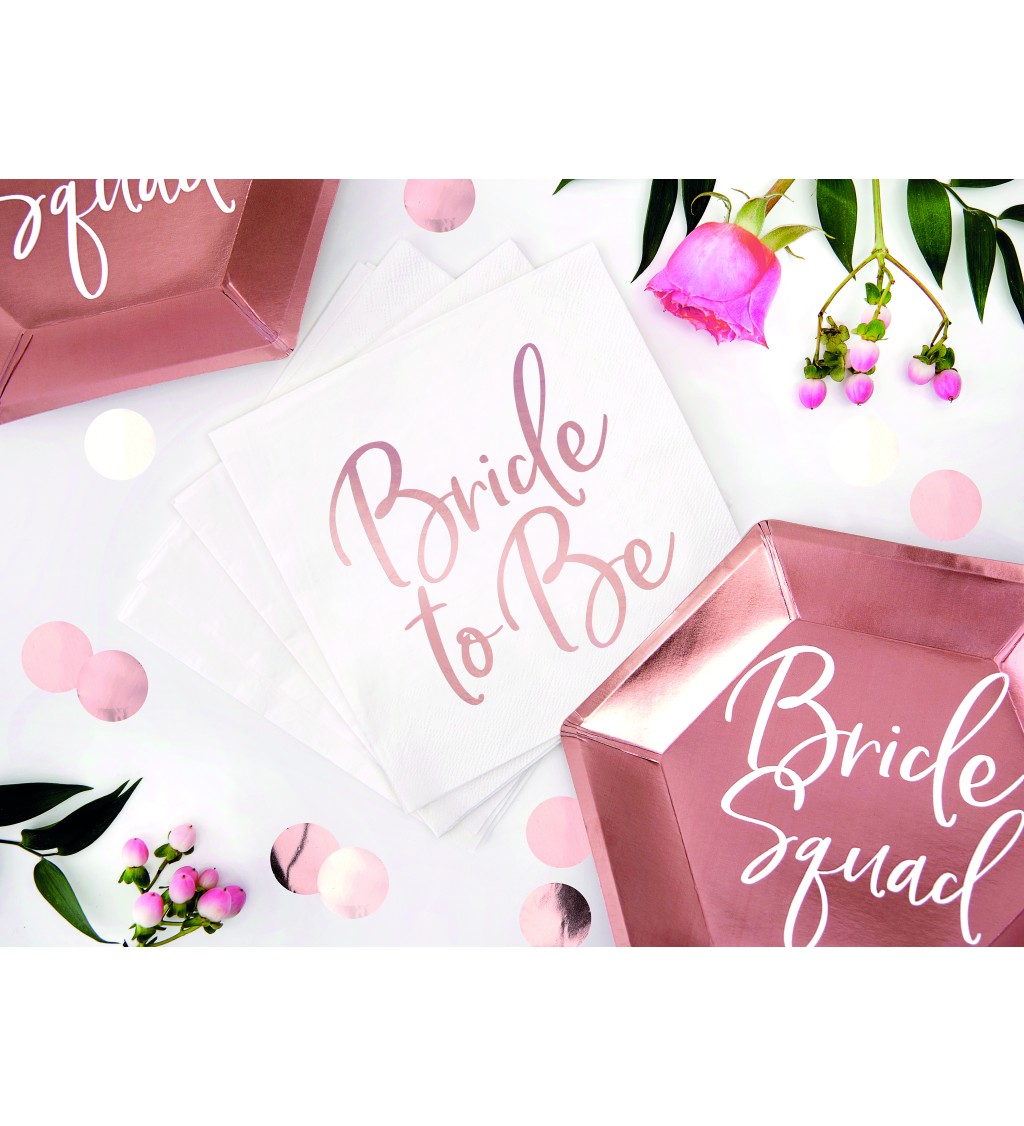 Papierové servítky Bride to be - rose gold