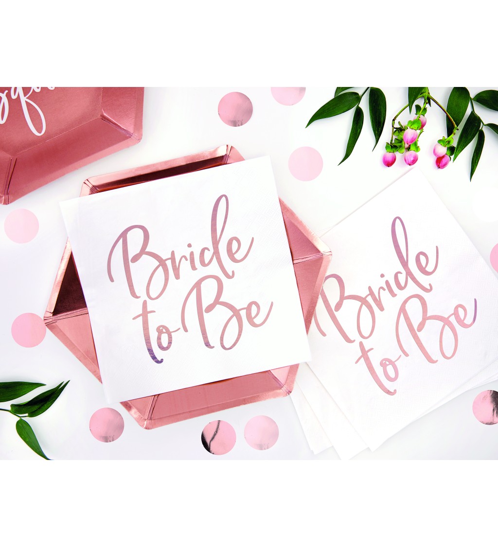 Papierové servítky Bride to be - rose gold
