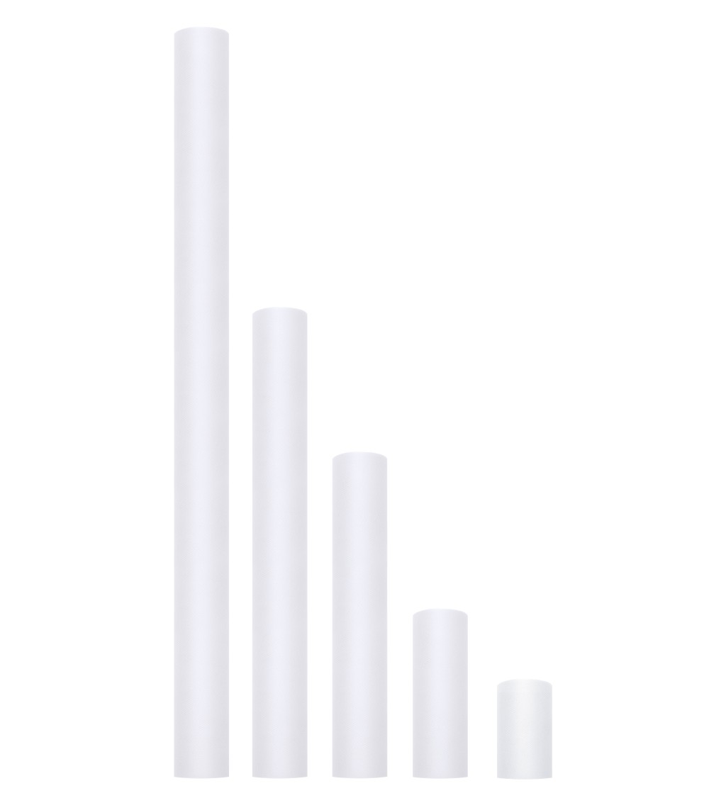 Jednofarebný biely tyl - 0,15 m