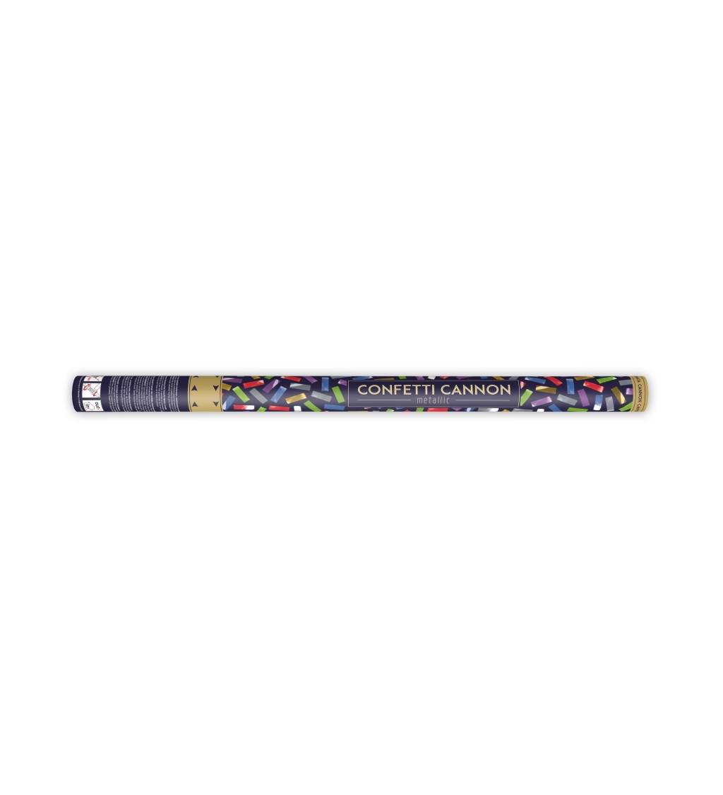 Metalické vystreľovacie konfety - mix, 80 cm