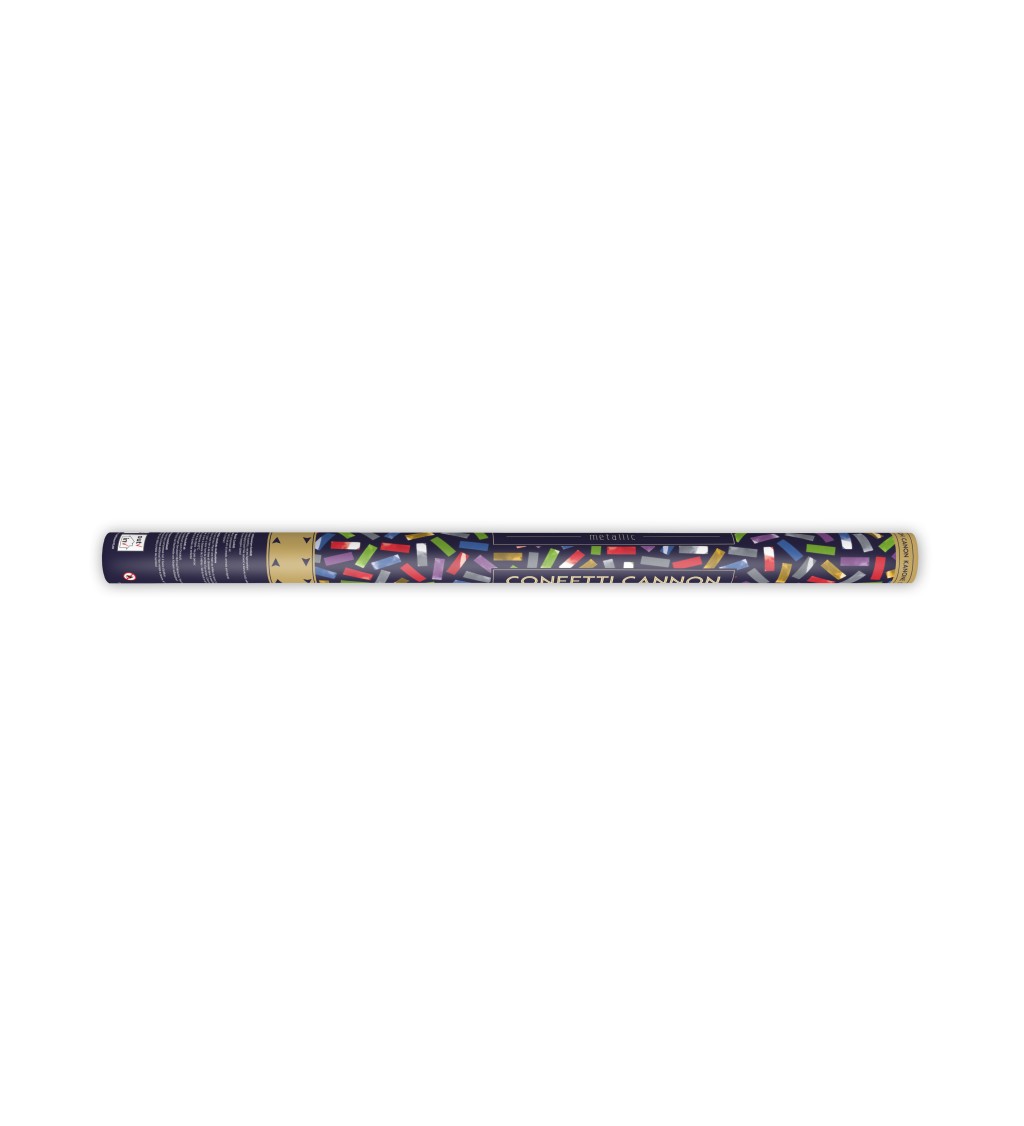 Metalické vystreľovacie konfety - mix, 80 cm