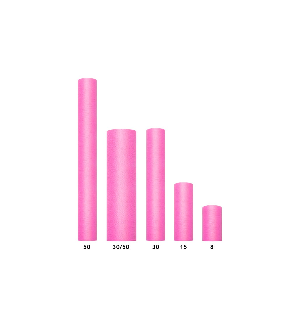 Jednofarebný sýto ružový tyl