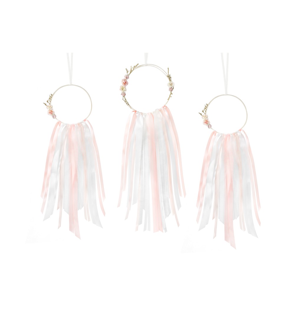 Svetloružová dekorácia - Dream catcher