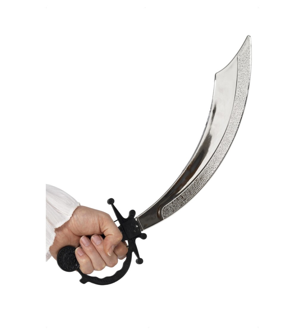 Pirátska šabľa - striebornočierna
