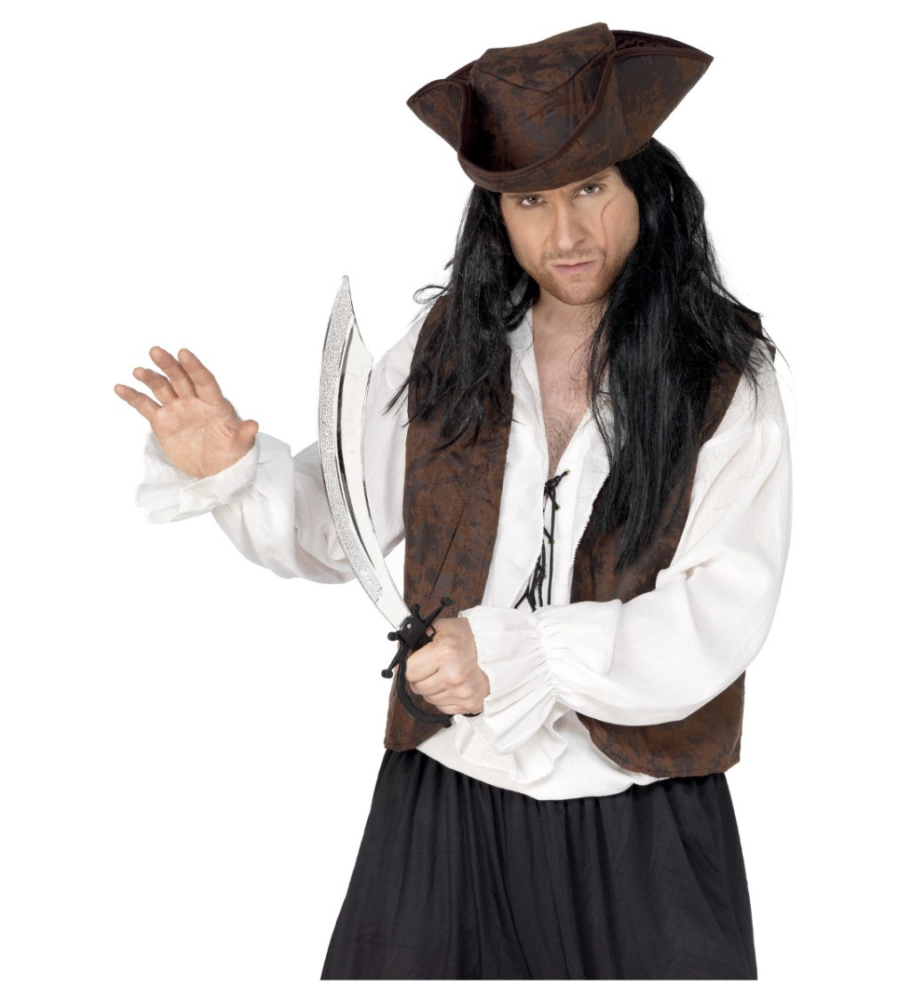 Pirátska šabľa - striebornočierna