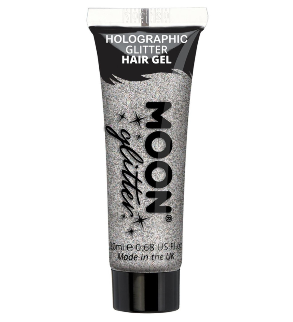 Strieborné trblietavé trblietky do vlasov