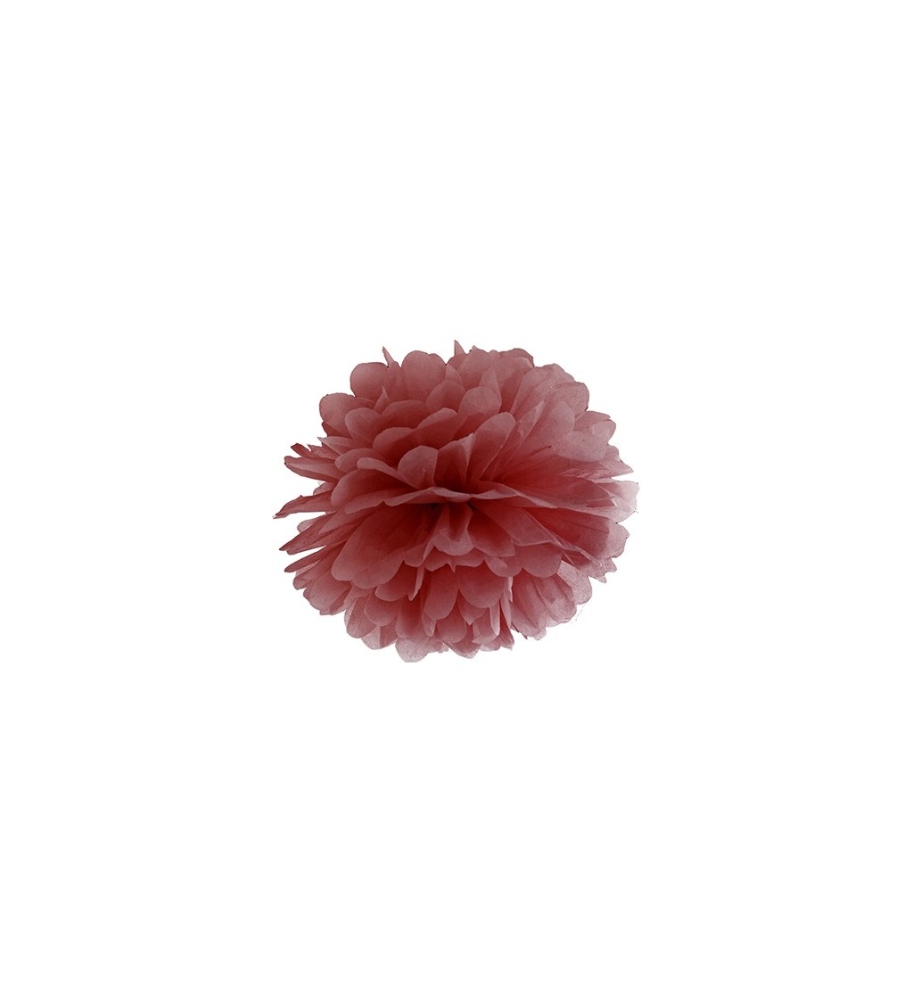 Dekoratívne pompom - fialová červená