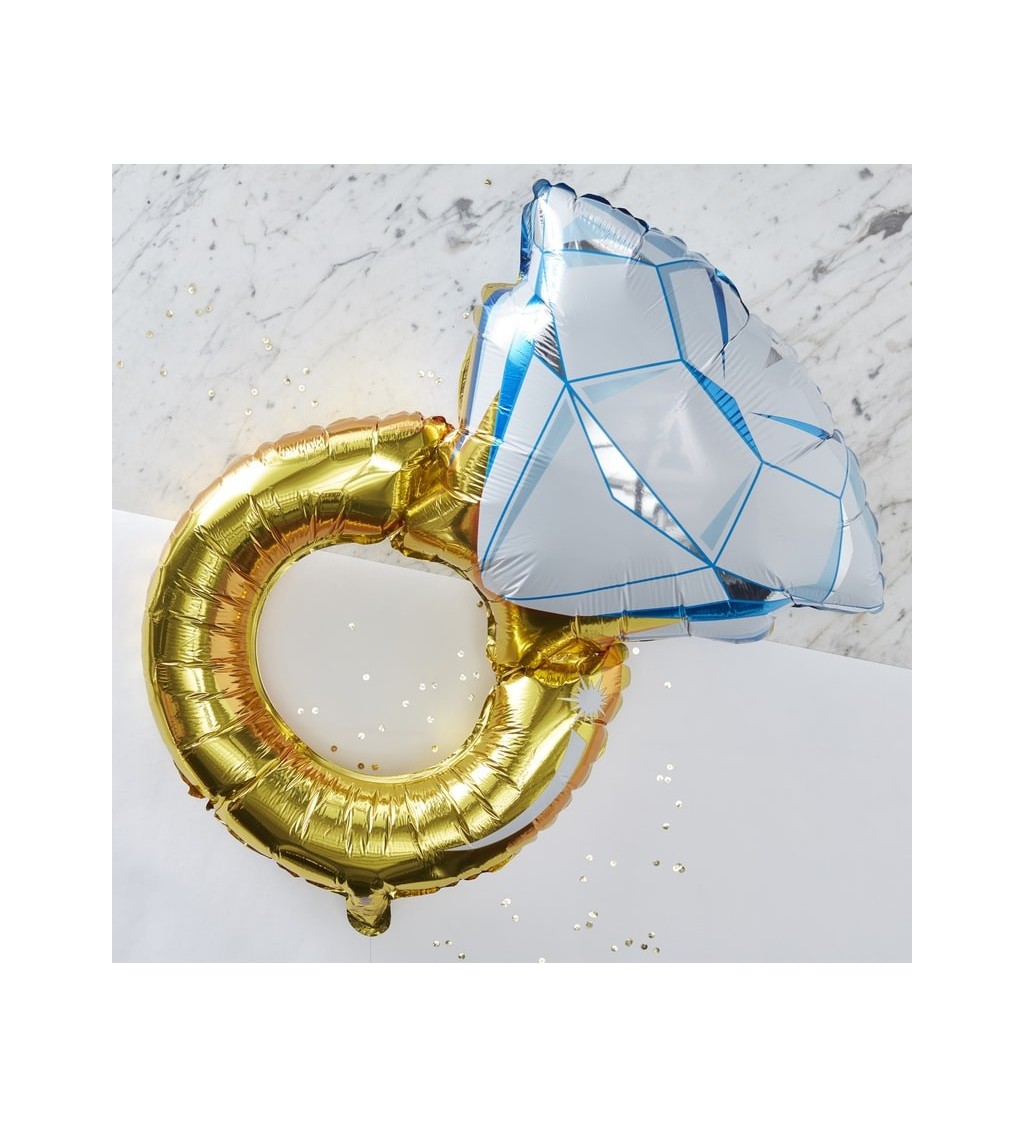 Balón so svadobnou fóliou - prsteň