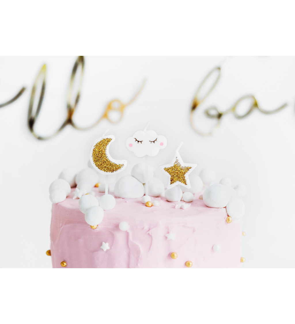Sada sviečok Little Star biela a zlatá