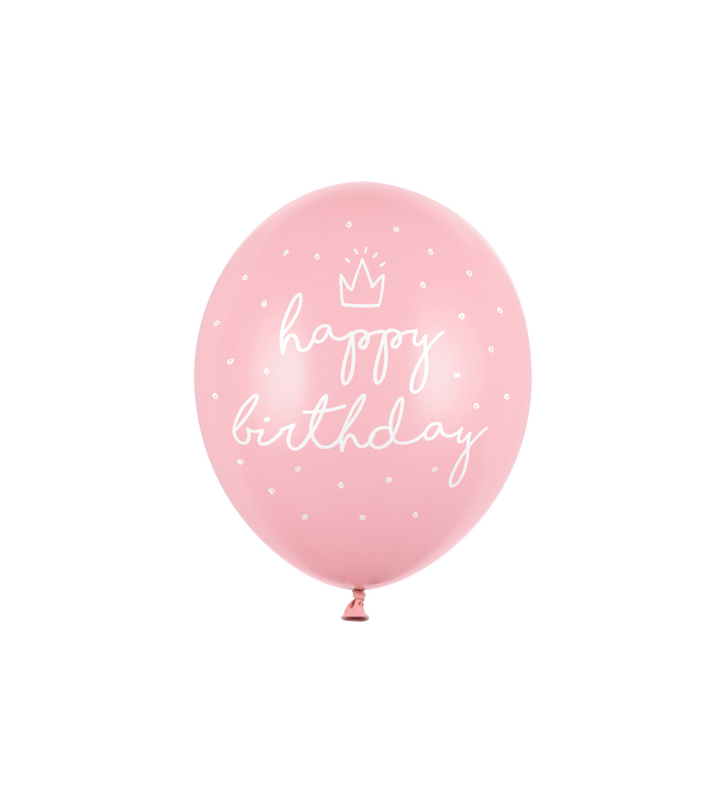 Latexové balóniky strong pastelové happy birthday 6 ks