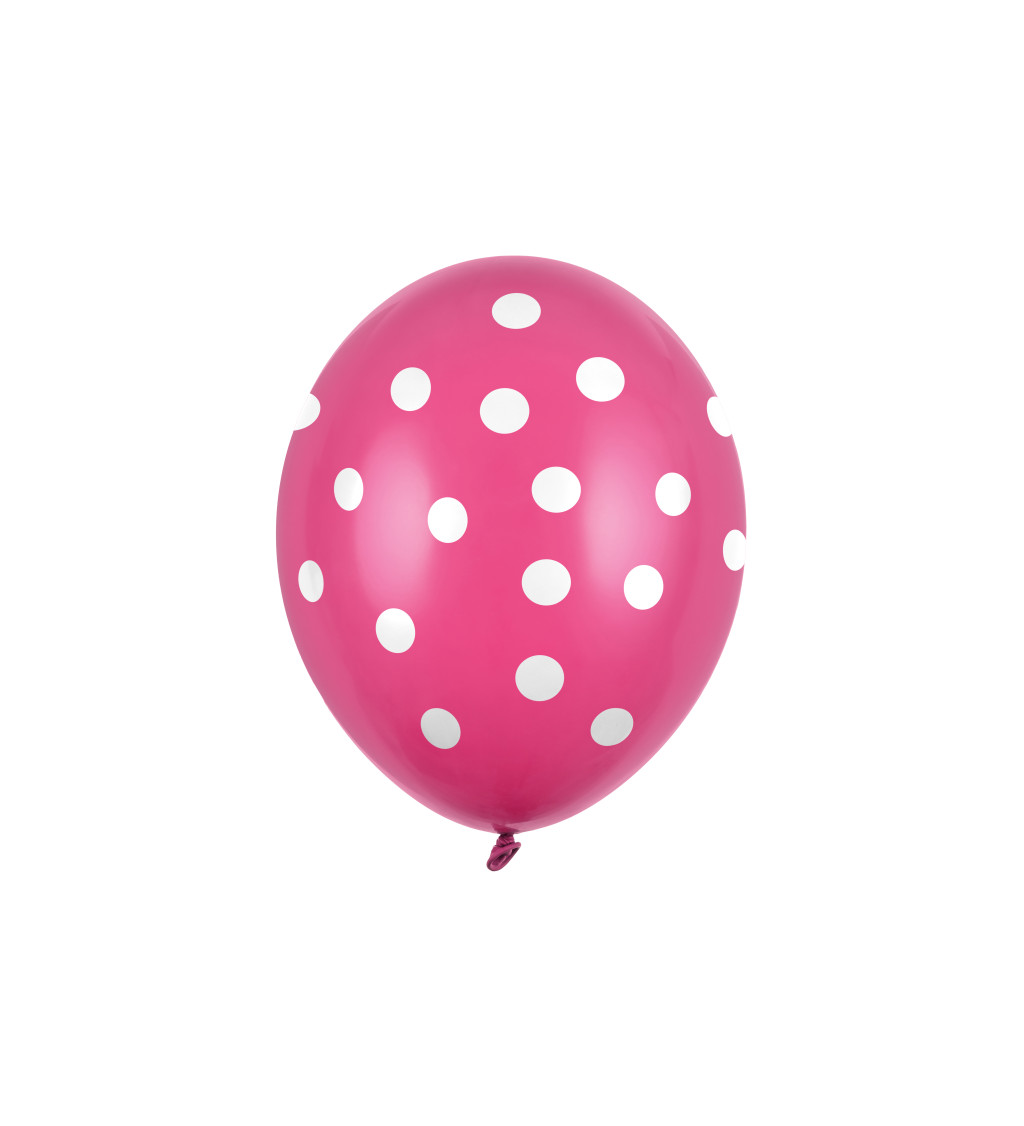 Latexové balóniky strong pastelové biele bodky 30 cm 6 ks