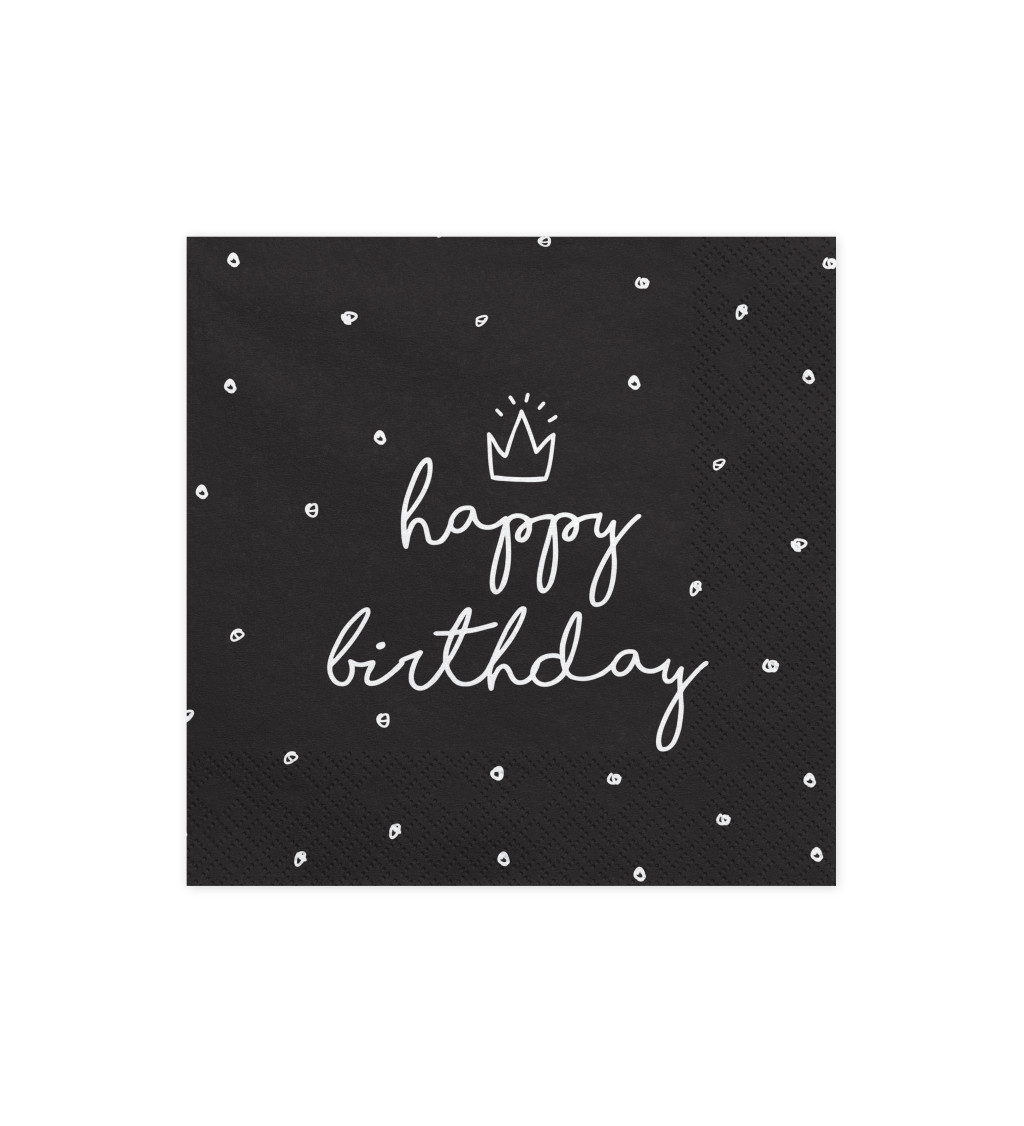 Čierne obrúsky - Happy birthday