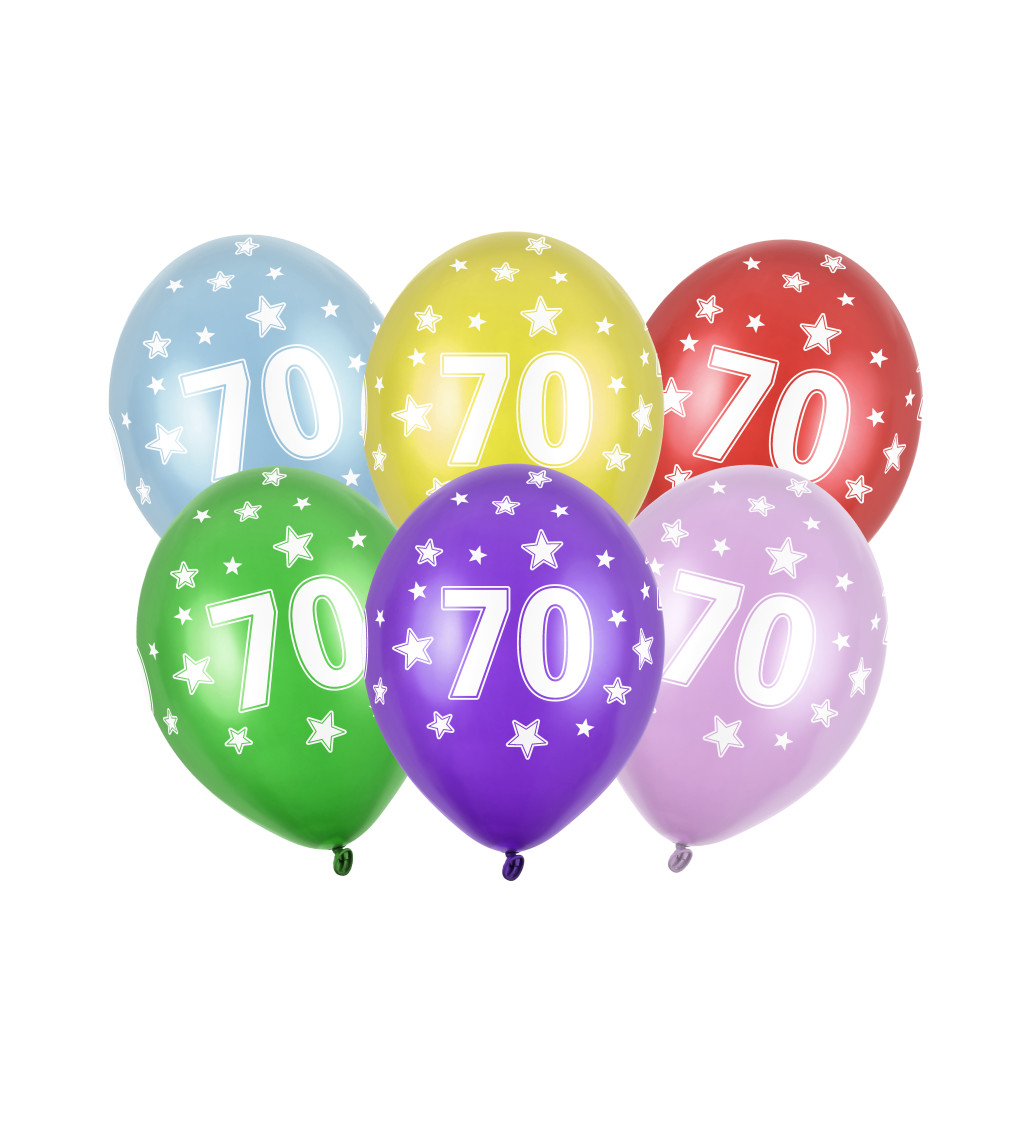Latexové balóniky 30 cm číslo 70, mix, 6 ks