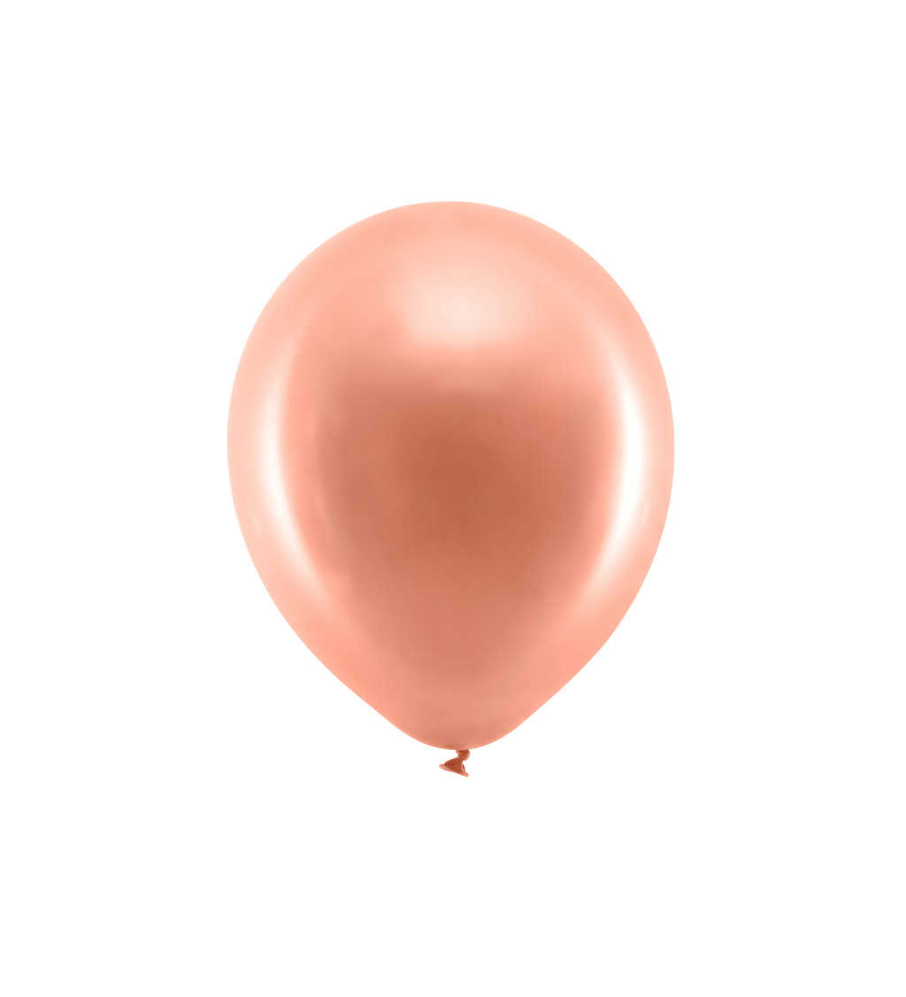 Metalické lososové latexové balóniky 30 cm, 10 ks