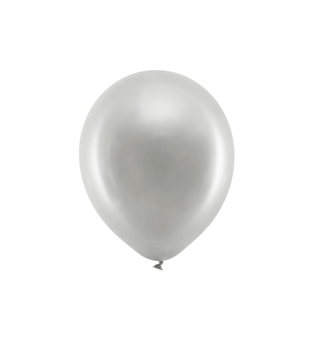 Latexové balóniky metalické sivé 30 cm 10 ks