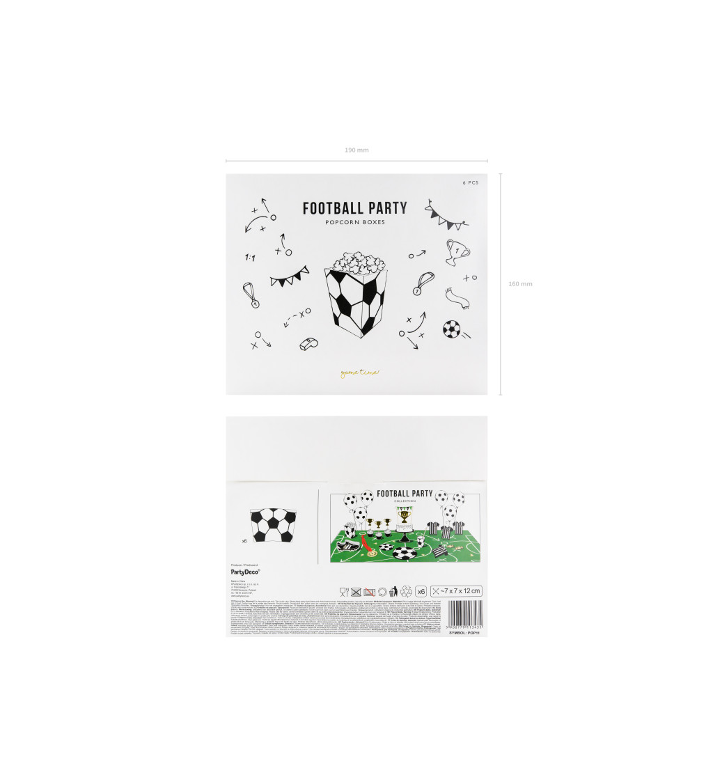 Krabička na popcorn - futbal