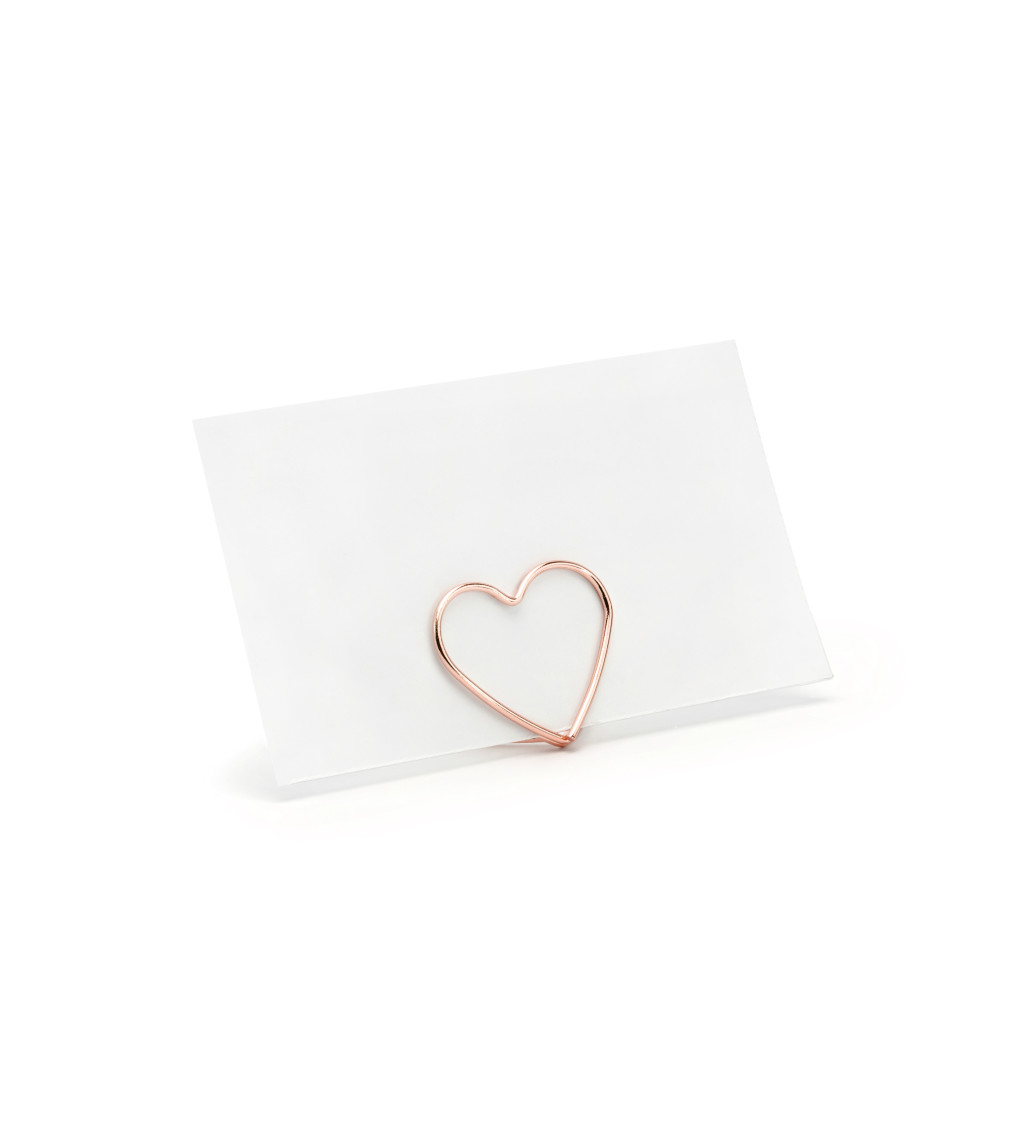 Držiak na menovku - rose gold srdiečka