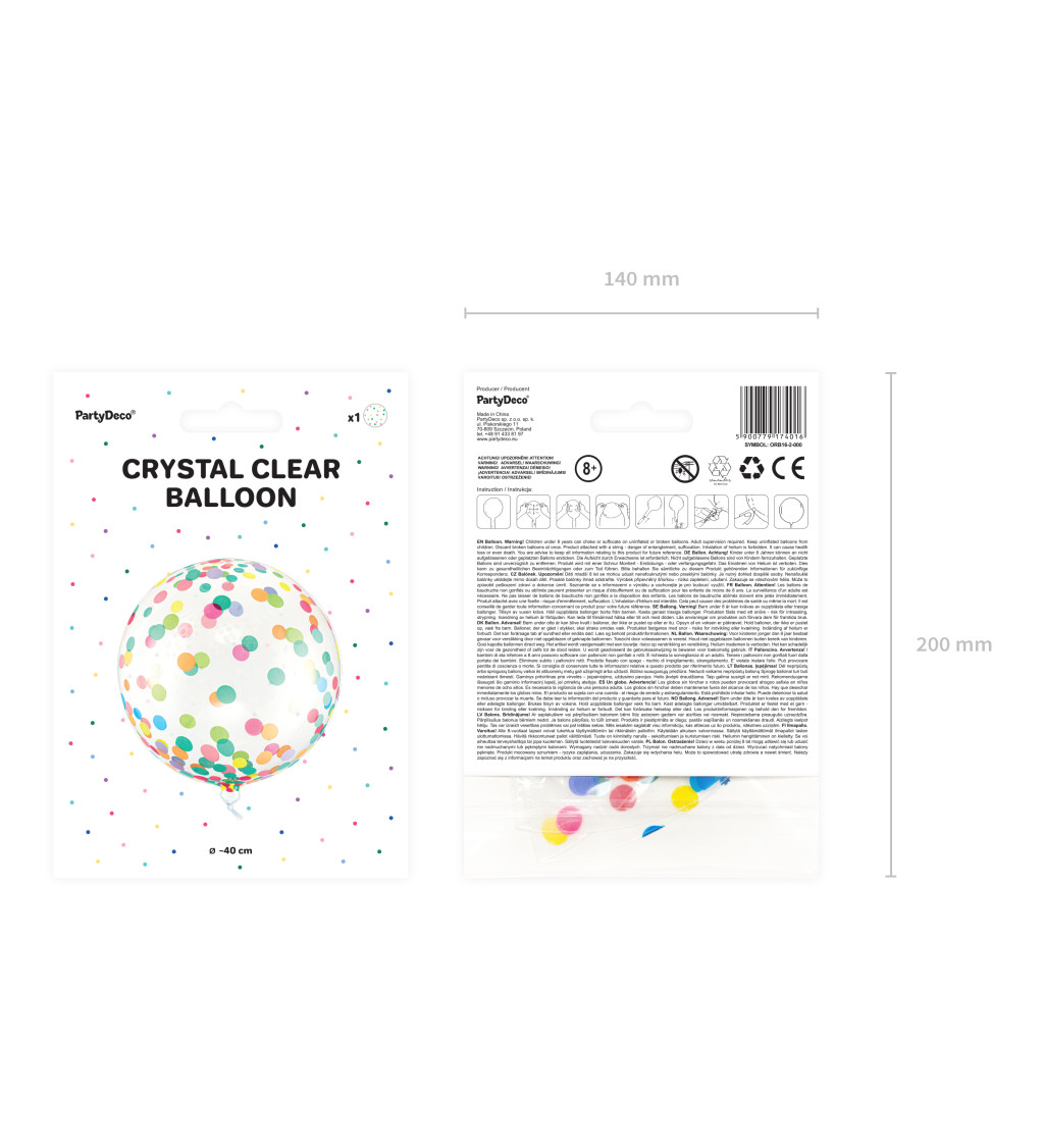 Fóliový balónik s konfetami