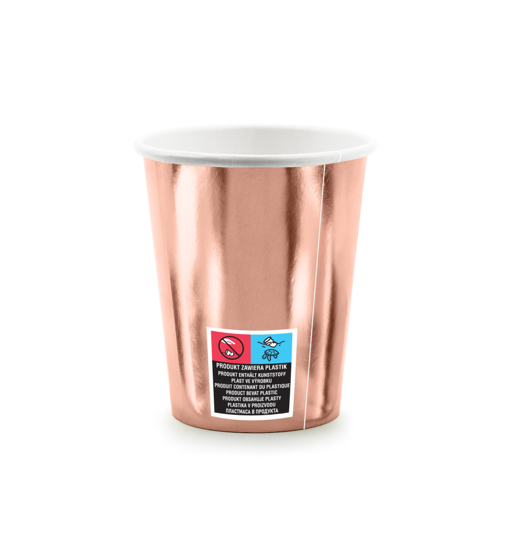 Papierové kelímky - rosegold
