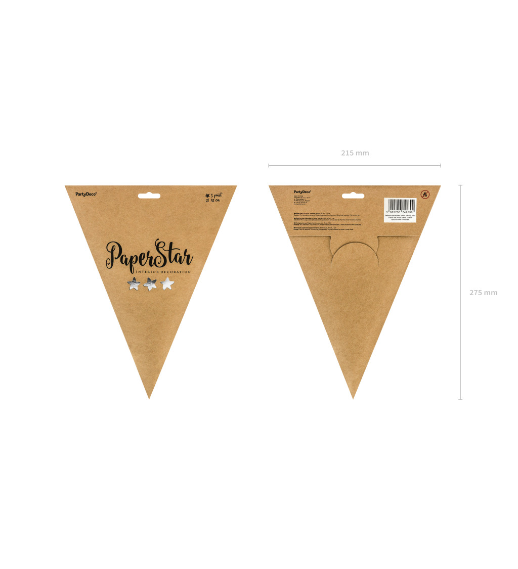 Papierová strieborná hviezda