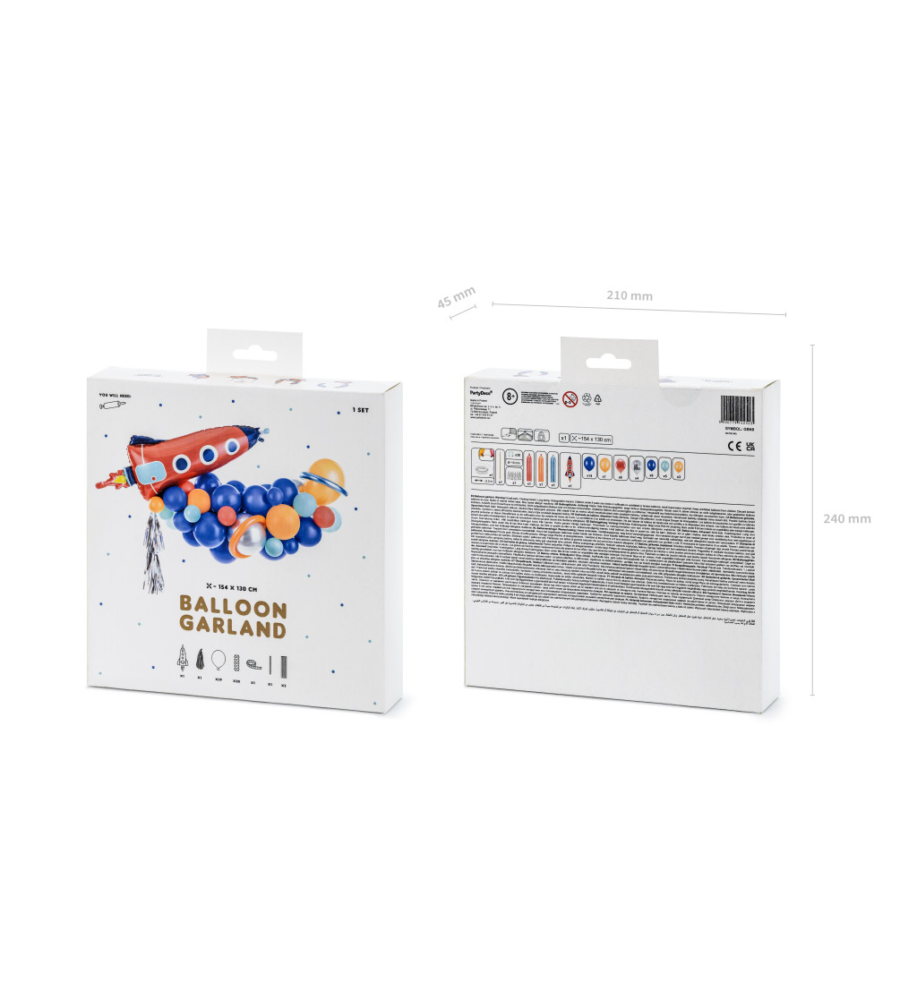 Balónková girlanda raketa mix 43 ks
