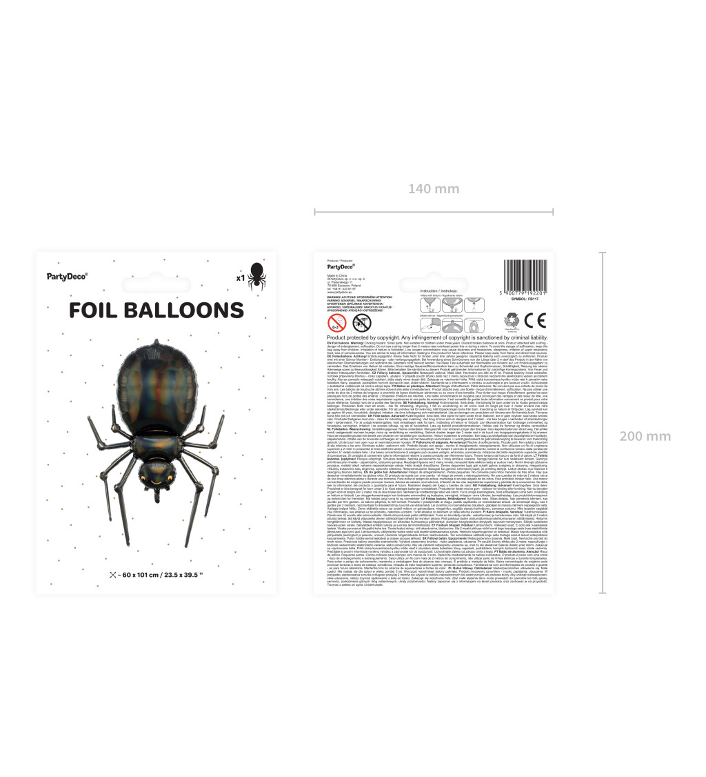 Fóliový balón - pavúk