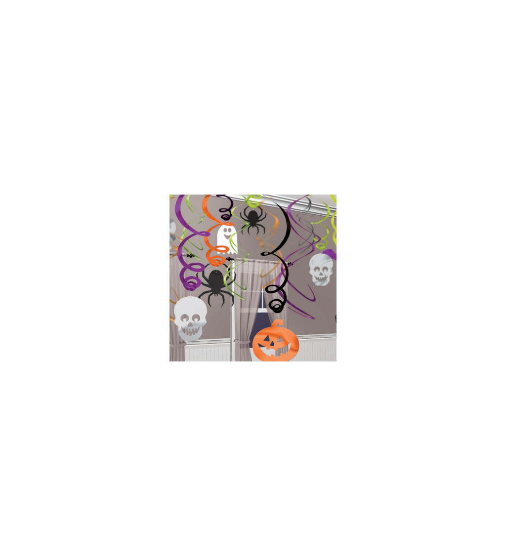 Závesné farebné špirály - Halloween