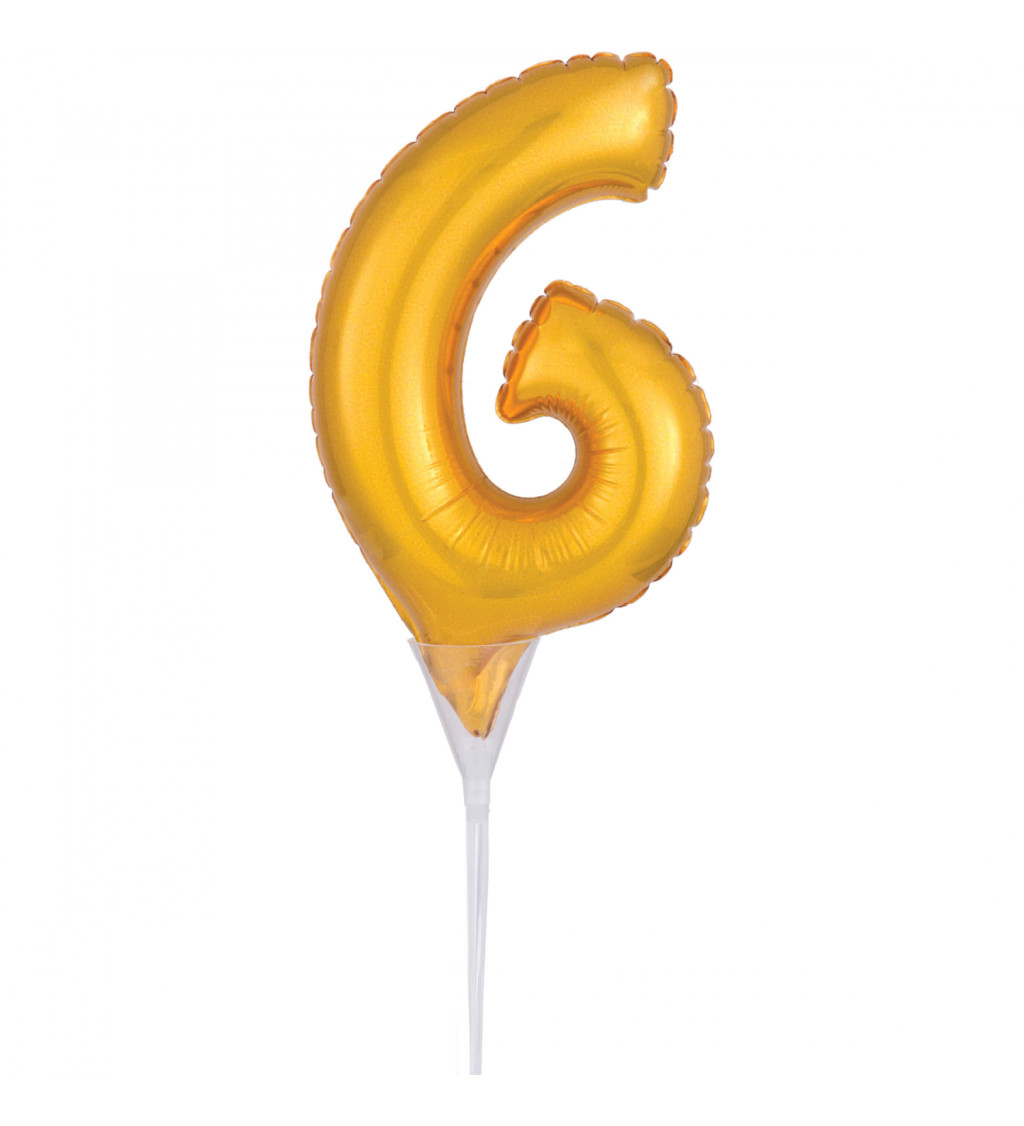 Balónik číslo 6 zlatý