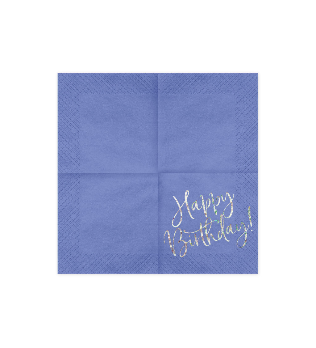 Modré obrúsky Happy Birthday