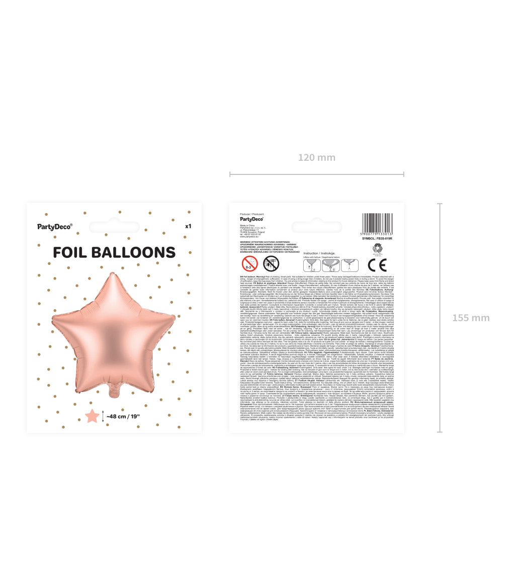 Fóliový balónik Hviezda rosegold