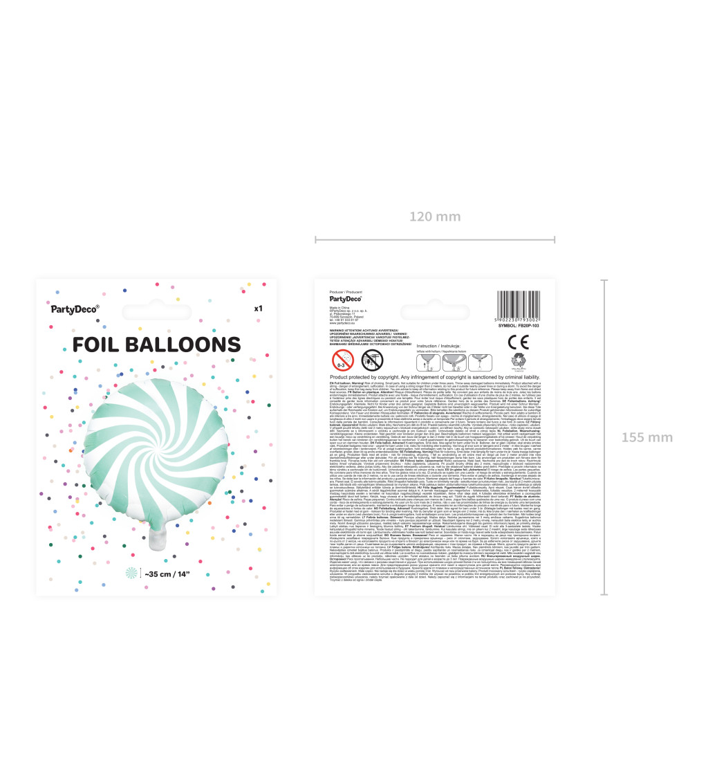 Fóliový balón pastelový Candy - zelený