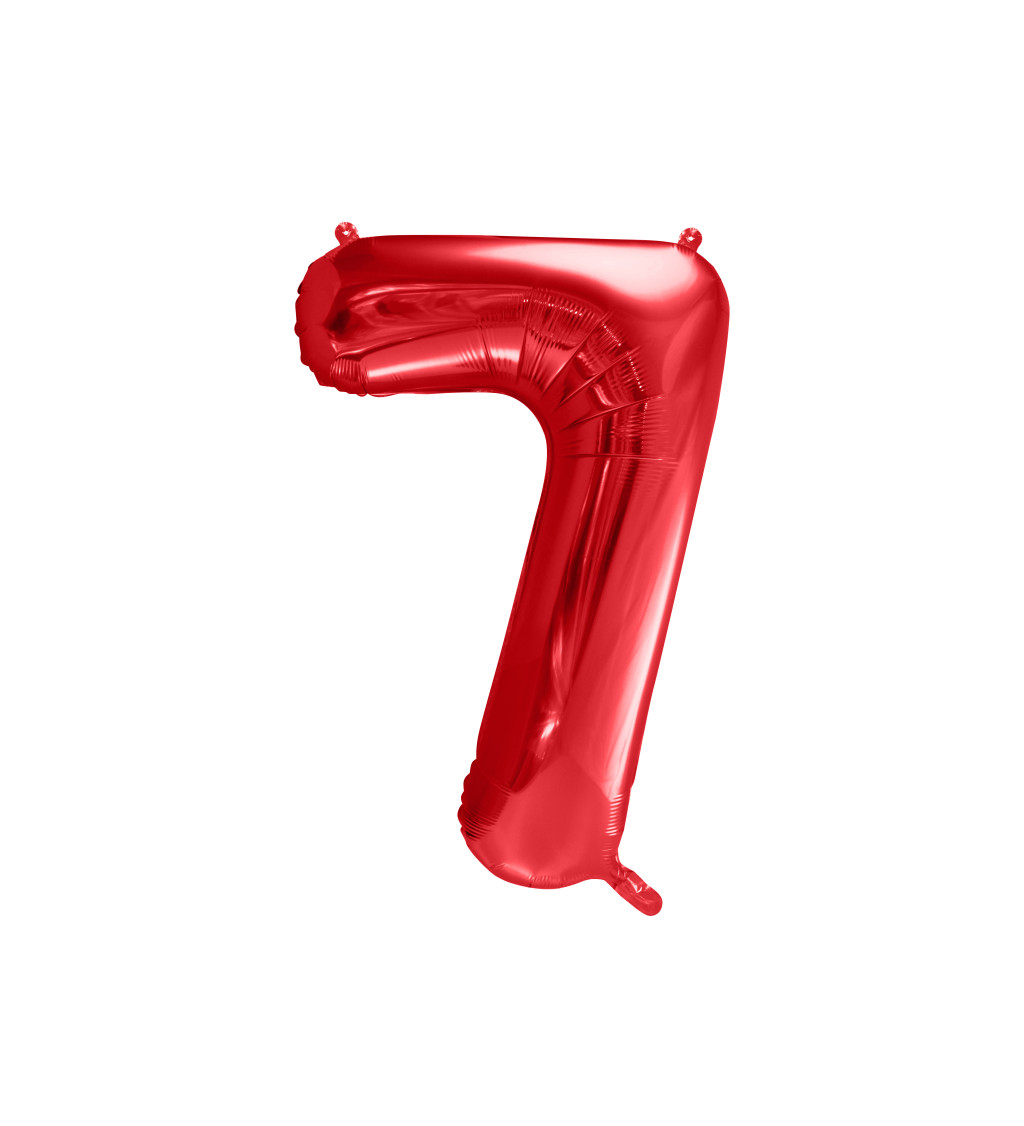 Fóliový balónik číslo 7, červený