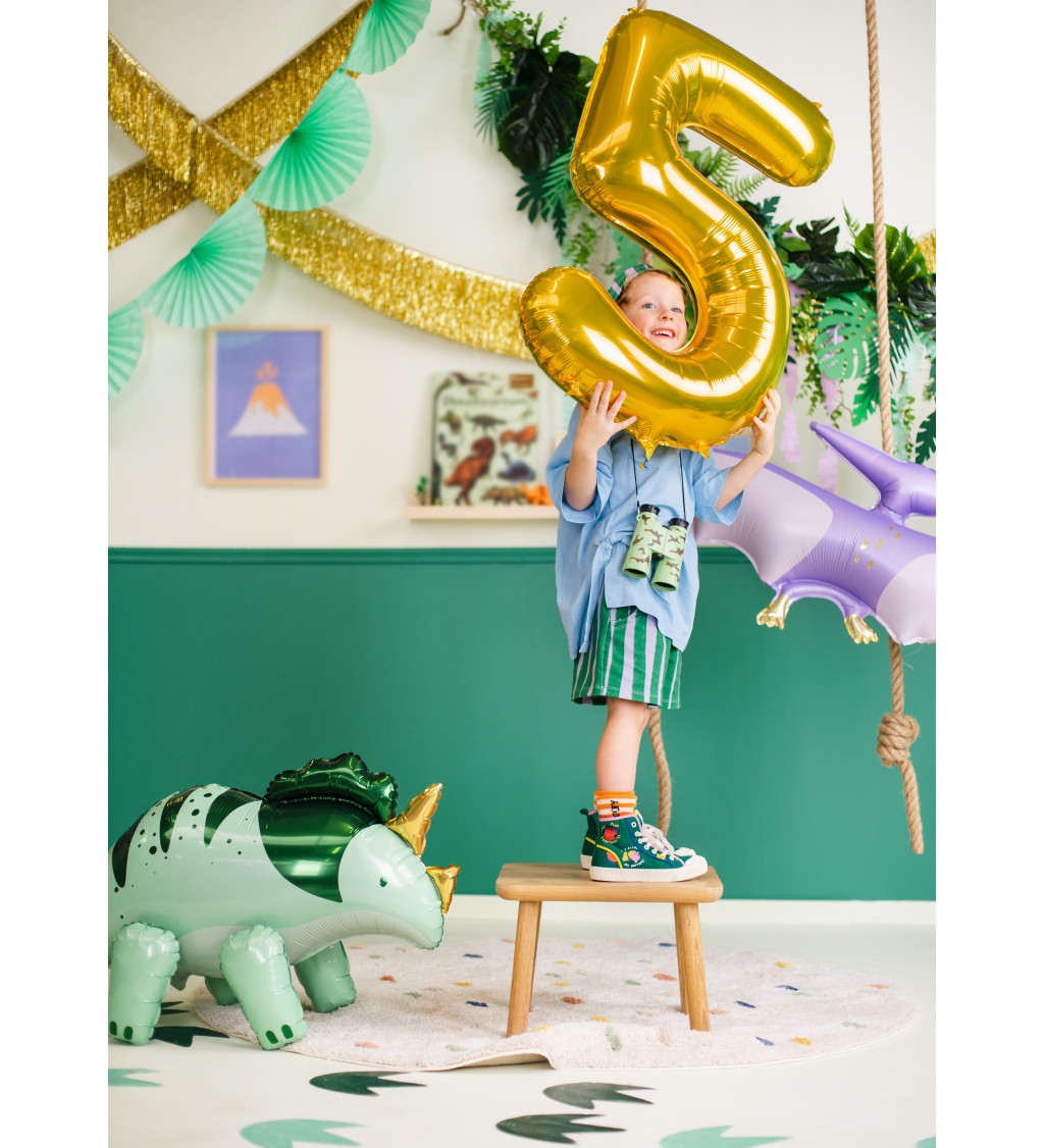 Fóliový balónik 5 - zlatý