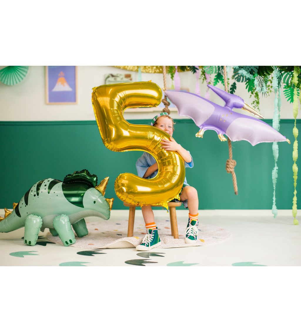 Fóliový balónik 5 - zlatý