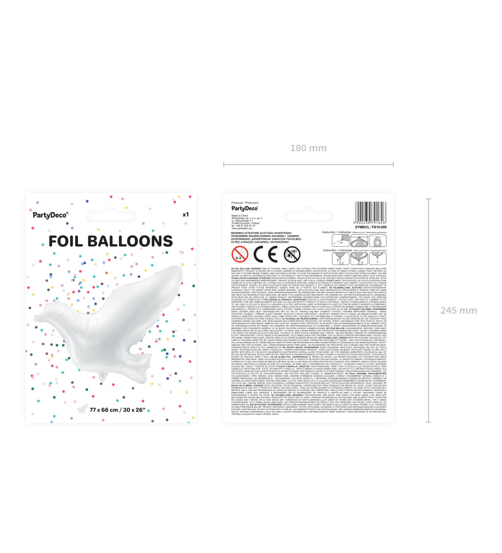 Fóliový balónik - Holubička