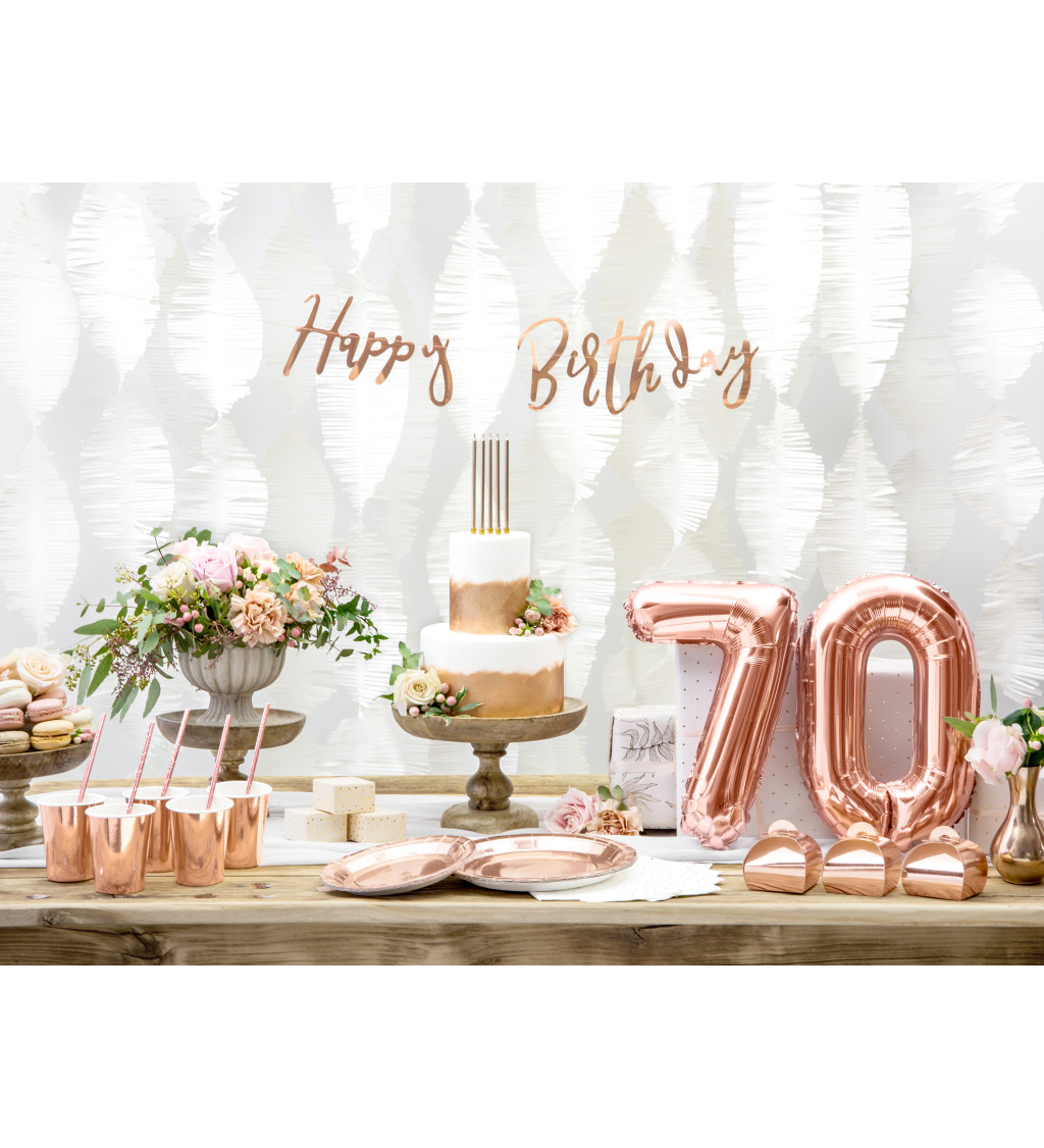 Fóliový balónik číslo 7, ružovo-zlatý, 35cm