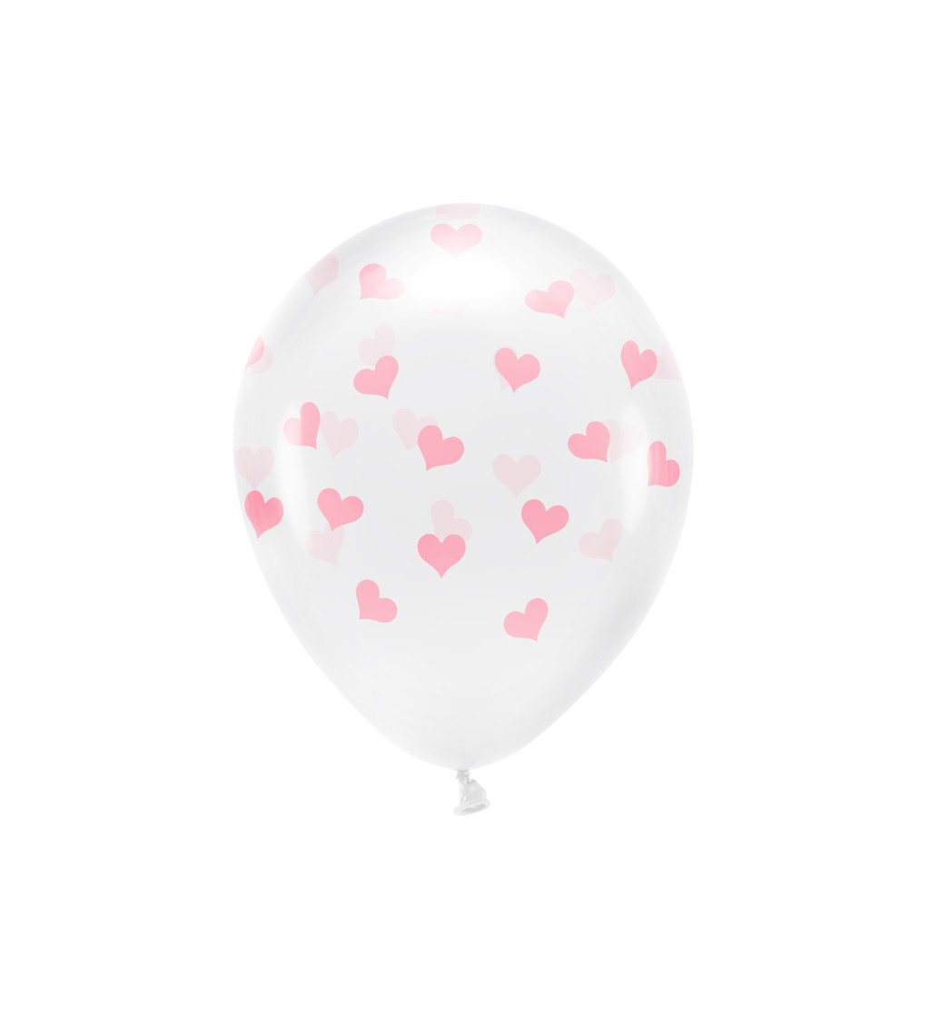 Latexové balóniky eco priehľadné srdce 30 cm 6 ks