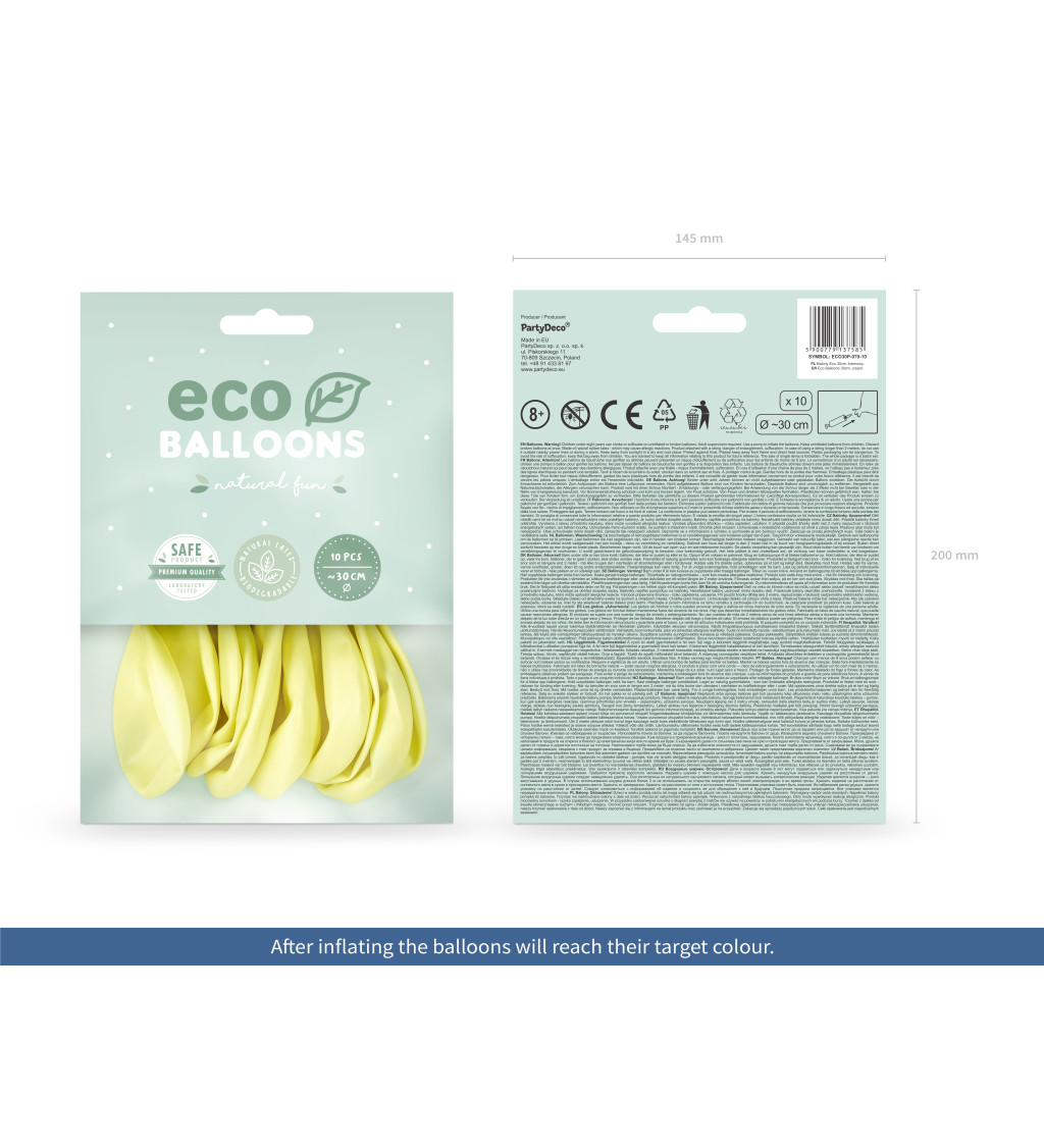 Latexové balóniky eco pastelové krémové 10 ks