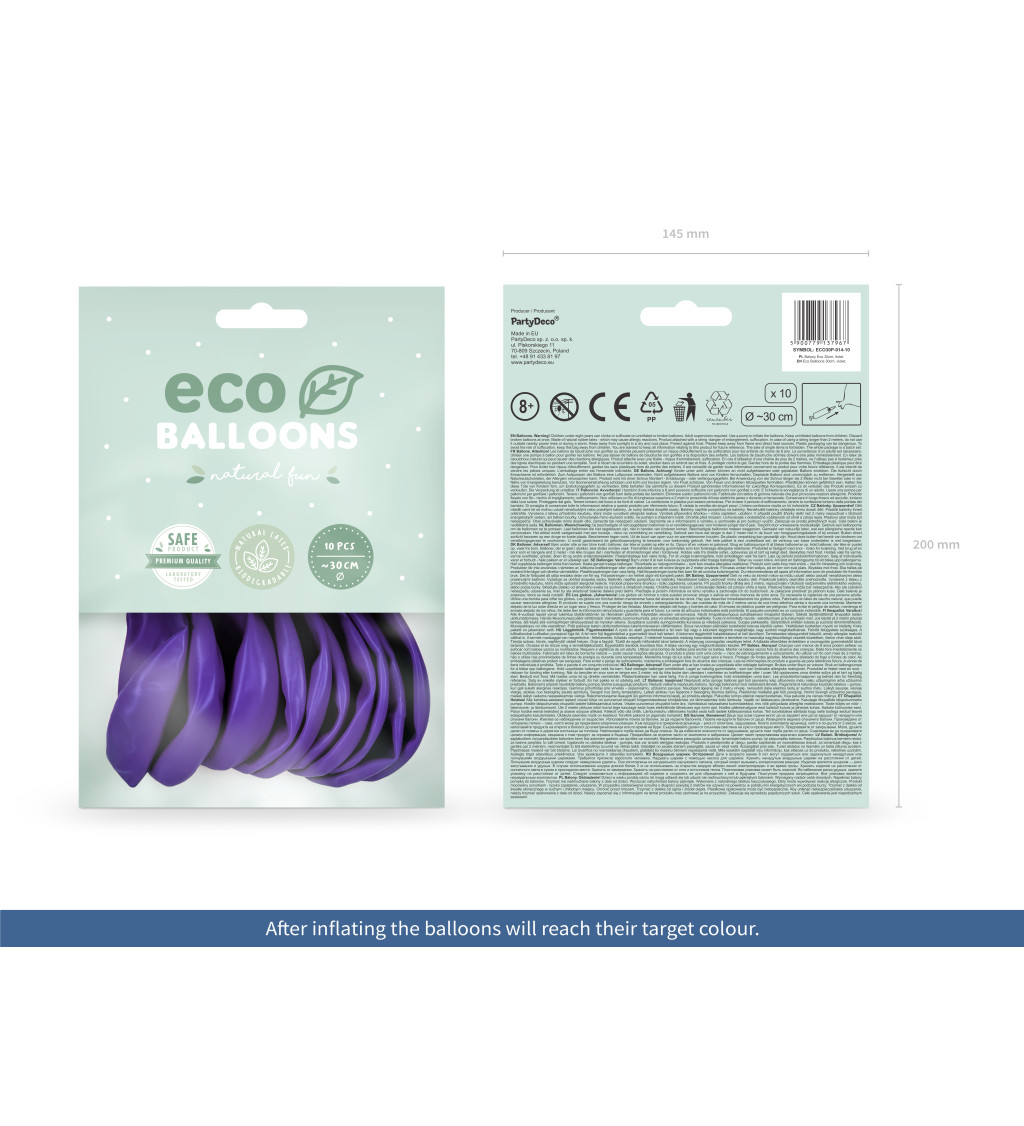 Latexové balóniky eco pastelové fialové 10 ks